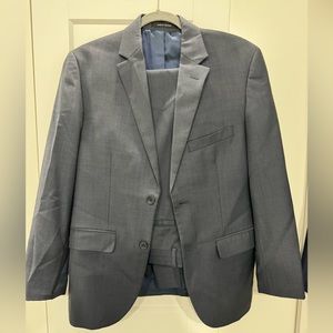 2 piece Kenneth Cole suit - sharkskin blue color